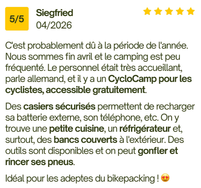 Avis client cyclocamp