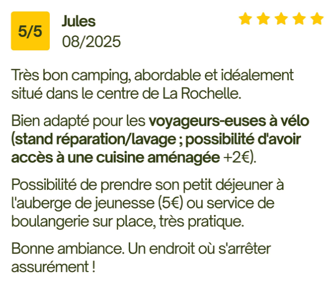 Avis client cyclocamp